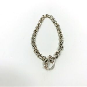 925 Sterling Silver Chain Bracelet, Tiffany’s Inspired, Toggle Clasp